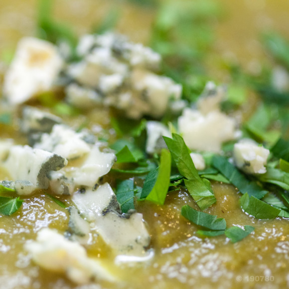 Soupe de topinambours et cresson au bleu