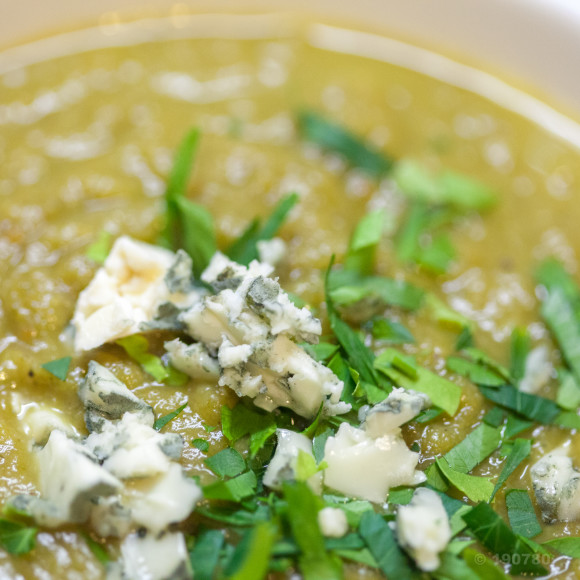 Soupe de topinambours et cresson au bleu