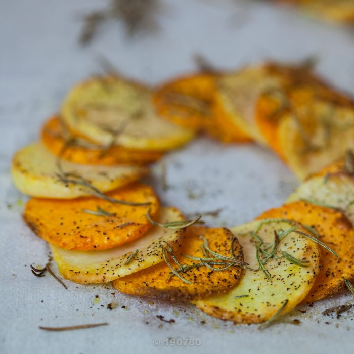 ronde pommes de terre et patate douce