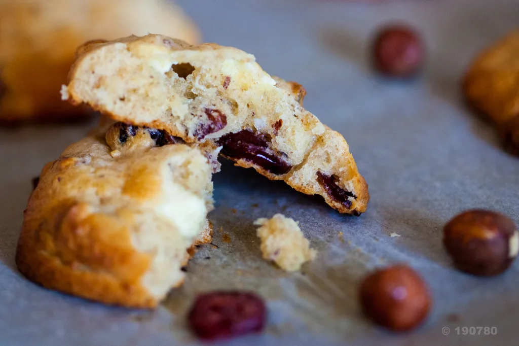 Cookies au chocolat blanc et cranberries